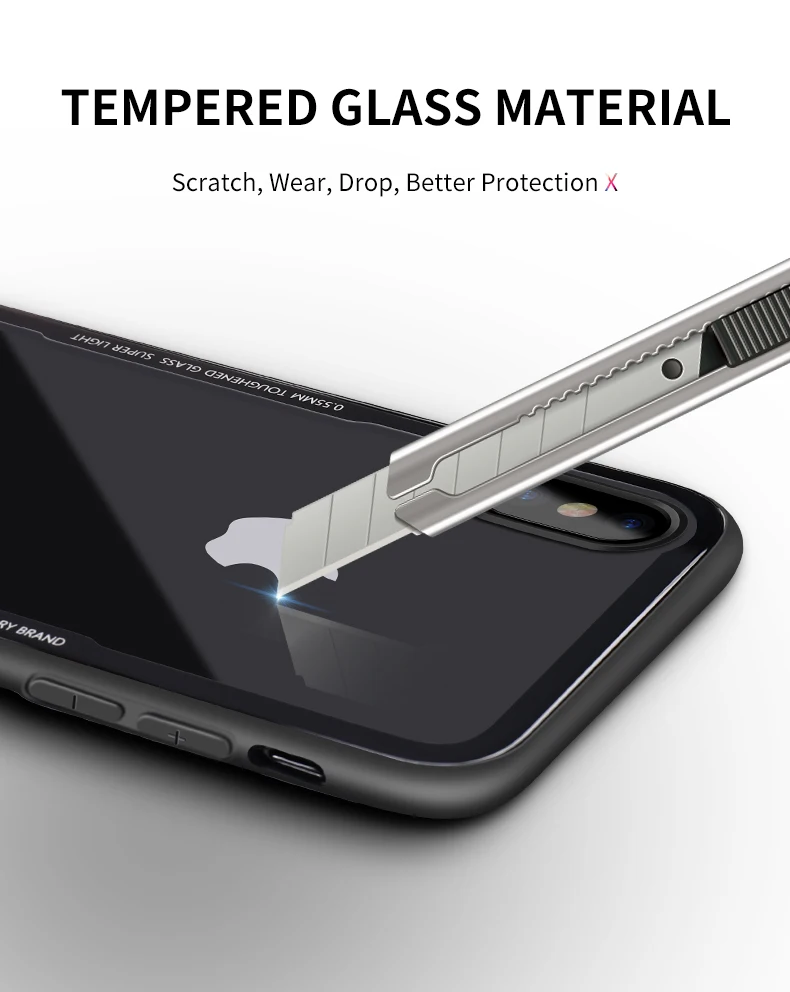 E sky для IPhone X 6 6S 7 8 плюс Стекло чехол iPhone х доказательство Роскошный тонкий
