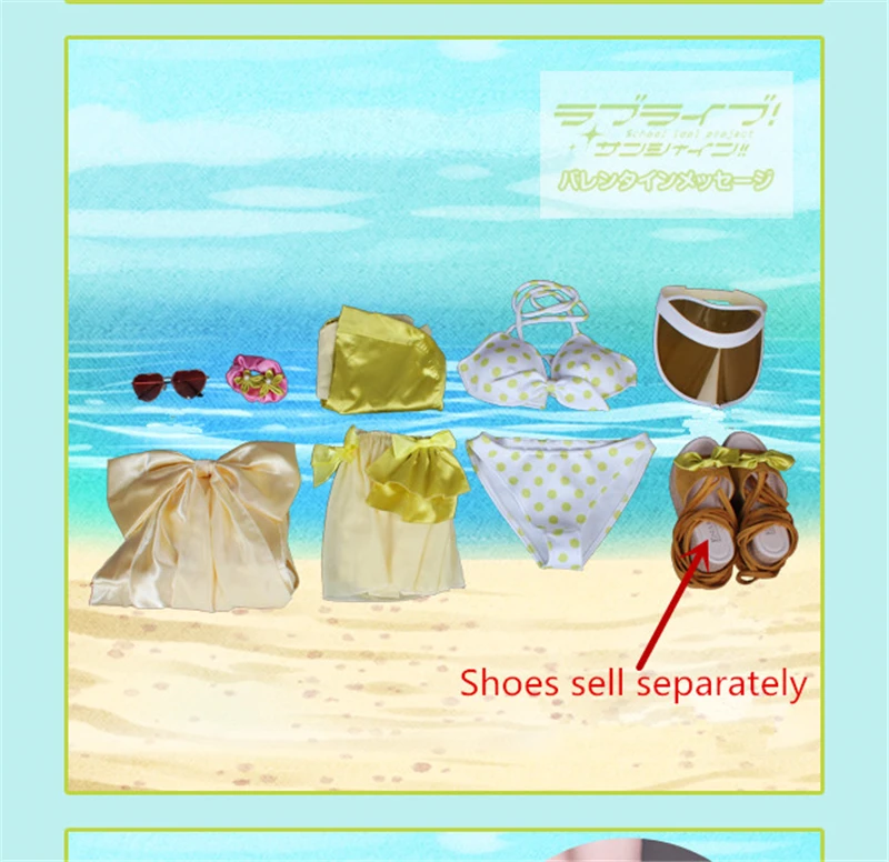 

Anime Cosplay LoveLive!Sunshine!! Aqours Kunikida Hanamaru SIC12 Comic Cosplay Costume Bikini Girls Summer Swimsuits Sexy Dress