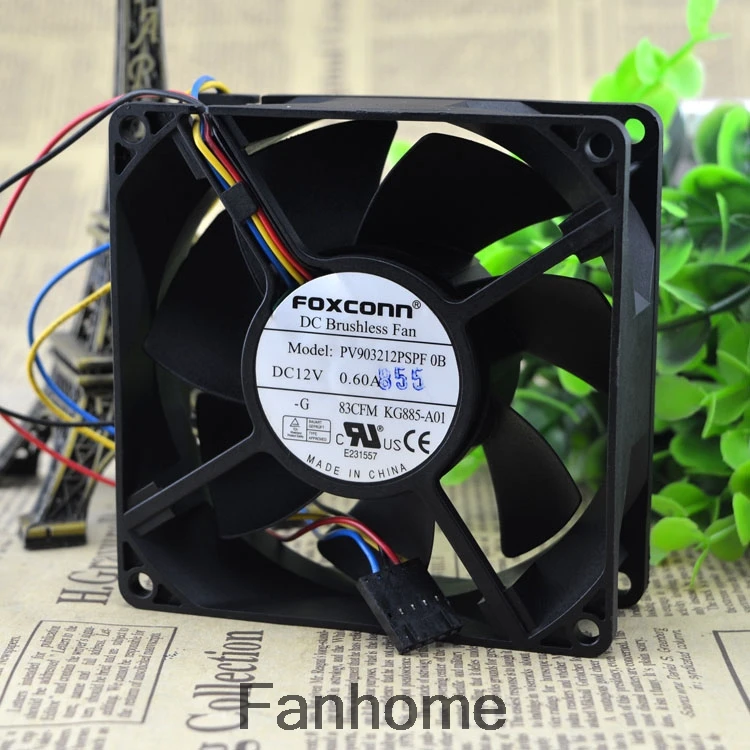 Для Foxconn 9032 12V0. 60A PV903212PSPF0A беззвучный 4 проводной PWM контроль температуры