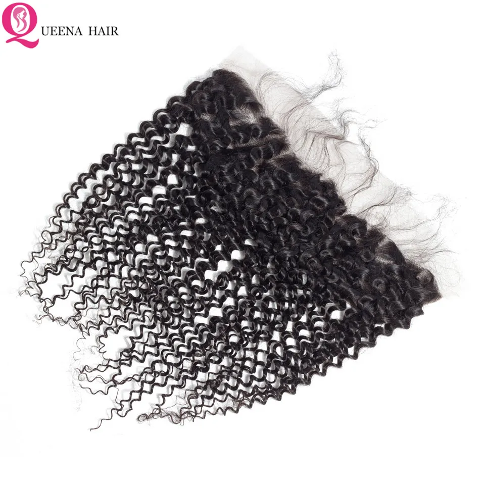 Бразильские кудрявые пучки волос класса 8А с фронтальной застежкой 13х4 Remy