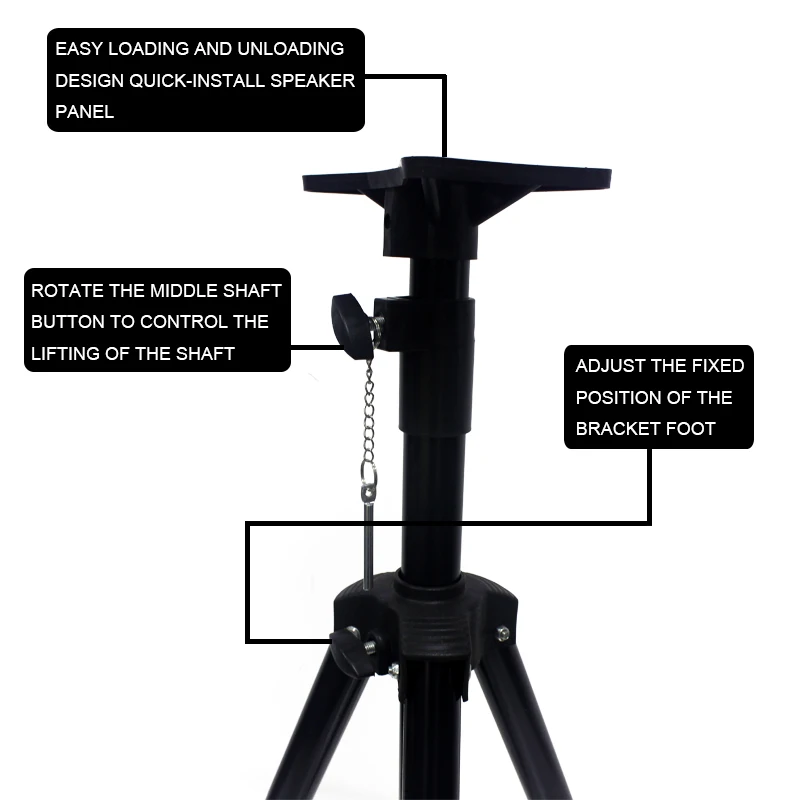 Museeq Heavy-Duty Tripod Speaker Stand - Adjustable Retractable with Bracket Mount for DJ/PA Speakers | Электроника