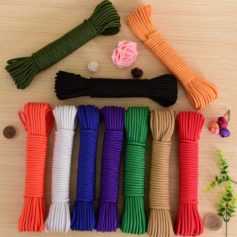 4 мм многофункциональная цветная плетеная веревка наружная для одежды домашняя