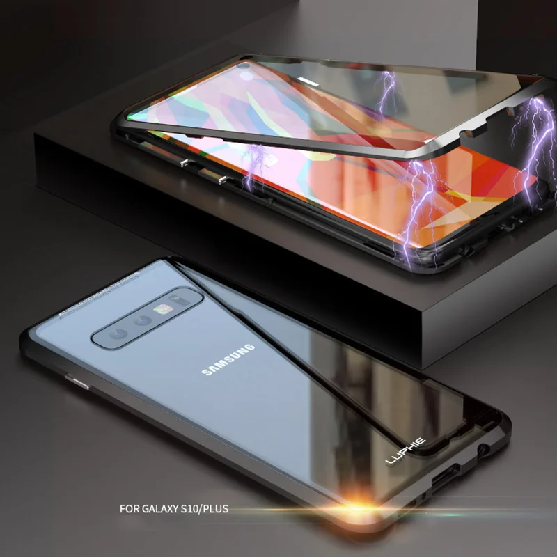 BFOLLOW 360 магнитный чехол для samsung Galaxy S10 Plus 5G S10 Edge Note 9 8 10 Plus S8 S9 с двойным стеклом