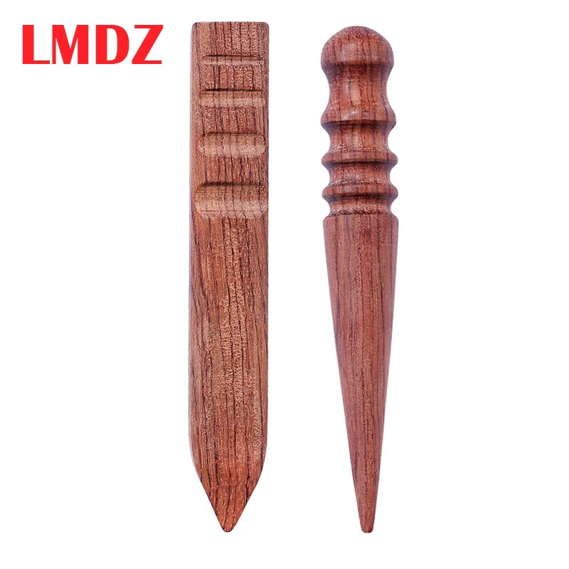 

LMDZ Wood Leathercraft Wood Edge Slicker Round Flat Burnisher Multi-size Wood Slicker with Stylus Wood Burnishing Tool