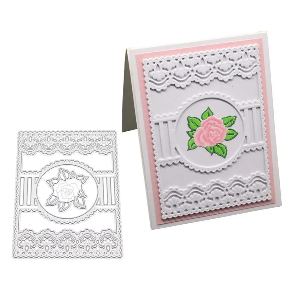 Прямоугольная кружевная рамка Скрапбукинг режущие штампы металлический