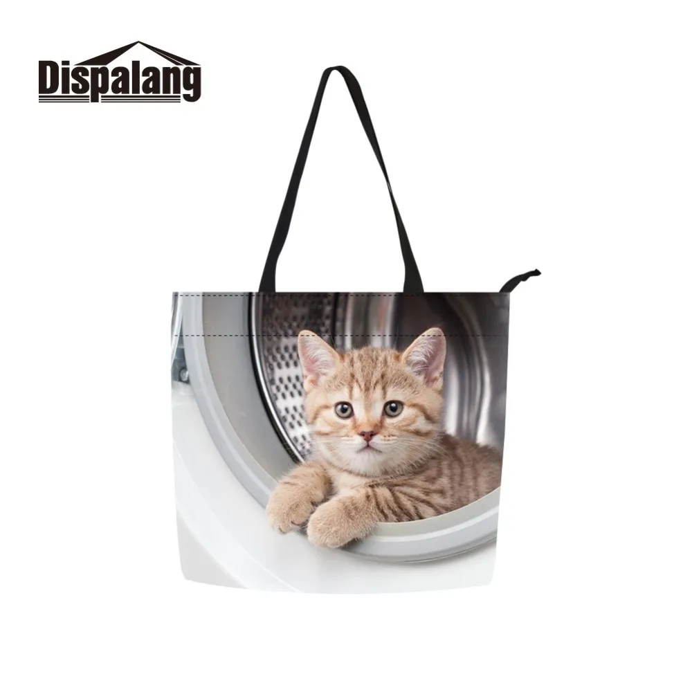 

Женская Складная сумка-шоппер Dispalang, многоразовая сумка через плечо из полиэстерной ткани, портативная Экологически чистая сумка с 3D-принто...