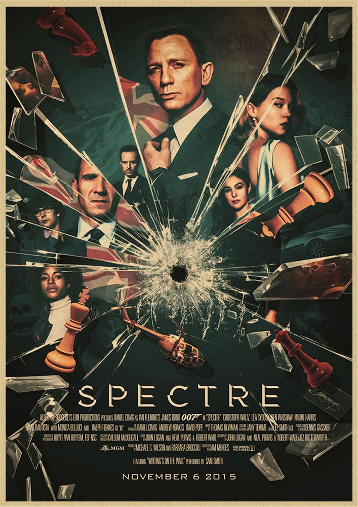 007 Джеймс Бонд агенте Коннери Майкл Крейг классический экшн-фильм крафт-бумага Бар плакат ретро плакат декоративной живописи