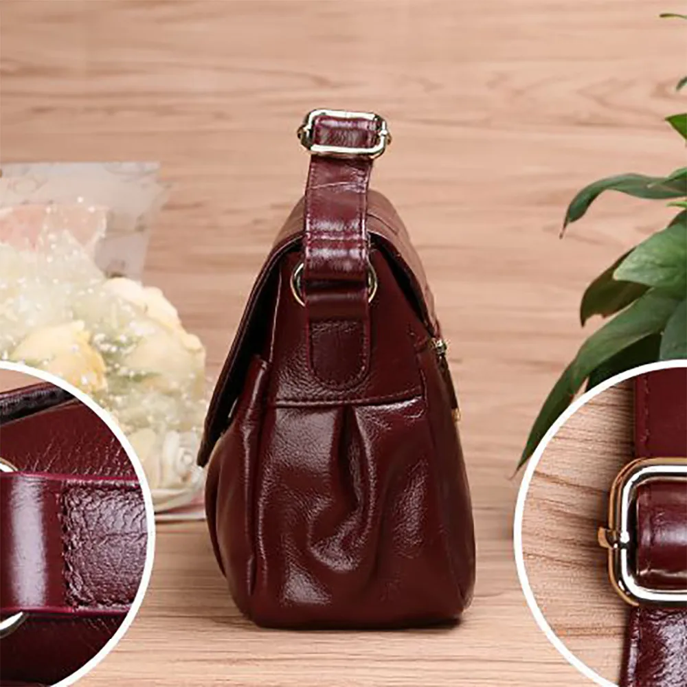 Сумка на плечо женская из натуральной кожи саквояж кросс боди воловьей