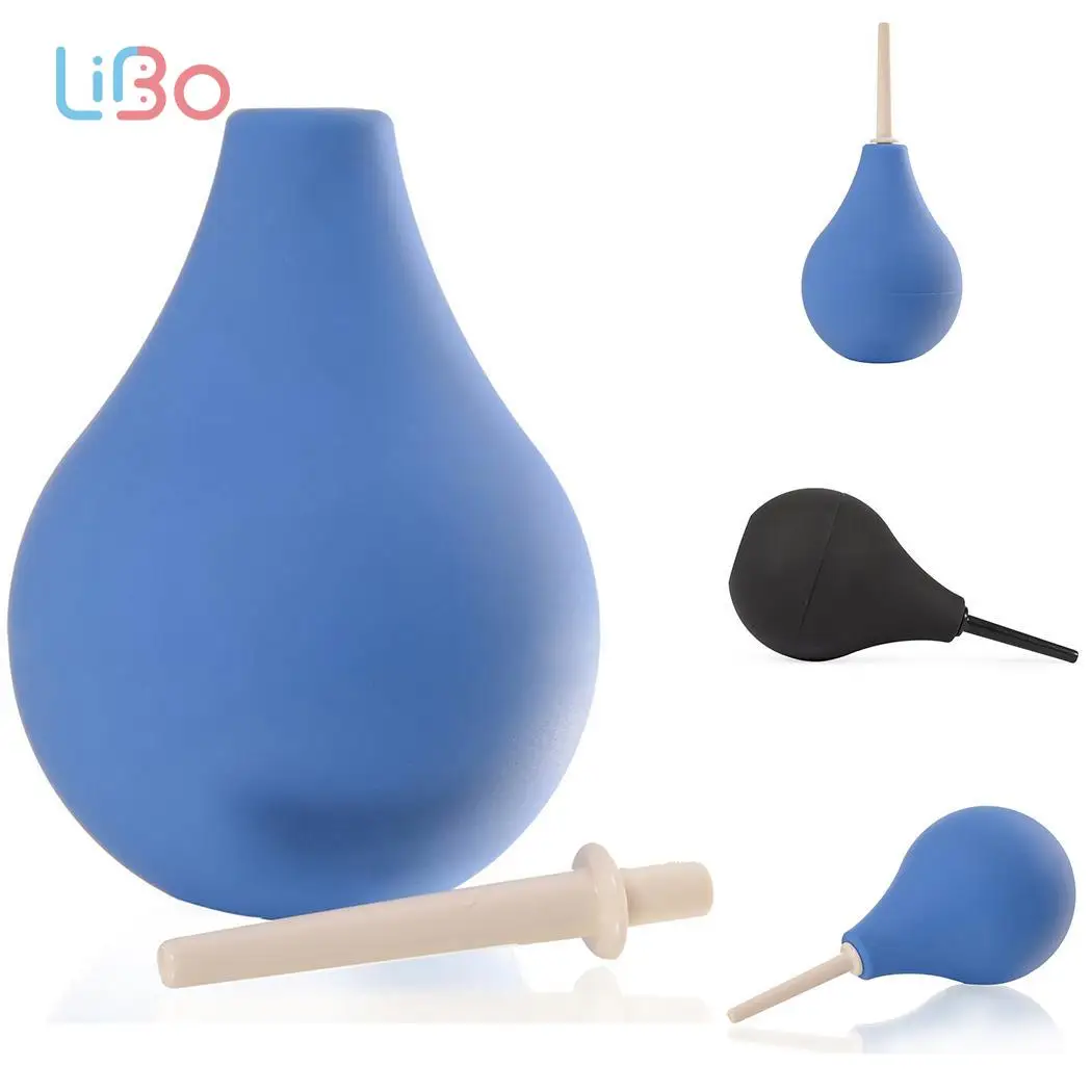 LI BO Silicone Anal Vaginal Cleaner sex toys Syringe Douche &amp Vagina Rectal Enema Colon Irrigation Clean |