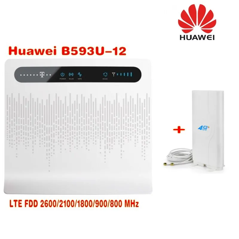  Huawei-B593u-12-4G-LTE-Wireless-CPE-Router-Gateway-100Mbps-Moblie-WiFi-Hotspot plus 49dbi SMA 4g