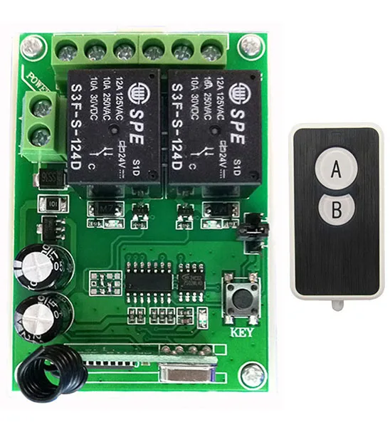 DC24V 2CH беспроводной Радиочастотный пульт дистанционного управления ультра