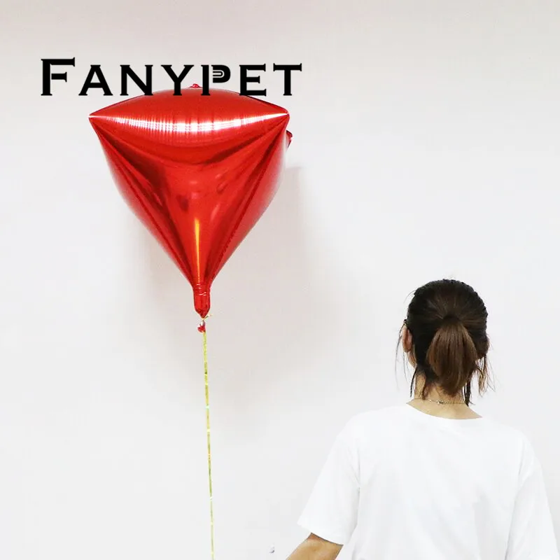 Флуоресцентный желтый 20 шт 4D алмазные круглые кубики в форме сердца гелиевые шары из цельной алюминиевой фольги Воздушные шары вечерние, свадебные, праздничные, новогодние украшения - Цвет: Флуоресцентный желтый