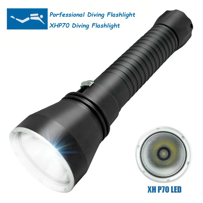 Профессиональный Дайвинг фонарик WasaFire XHP70 130 м подводный тактический