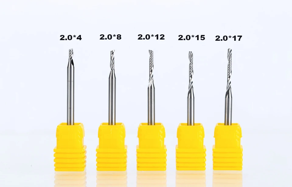 HUHAO 1PC 3.175mm Single Flute Spiral router bits CNC end mill For MDF Tungsten Carbide Milling Cutter tugster steel cnc tools