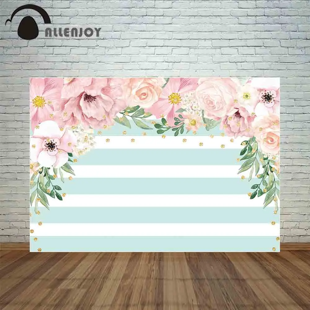 Allenjoy фон-валентинка фотография зеленые полосы Розовые цветы свадьба день