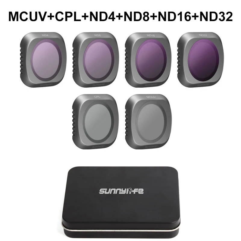 UV CPL ND 4 8 16 32 Набор фильтров для объектива камеры DJI MAVIC 2 PRO MCUV CPL ND ND4 ND8 ND16 ND32 для Mavic 2 Drone Gimbal аксессуары для камеры - Цвет: UV CPL ND 4 8 16 32