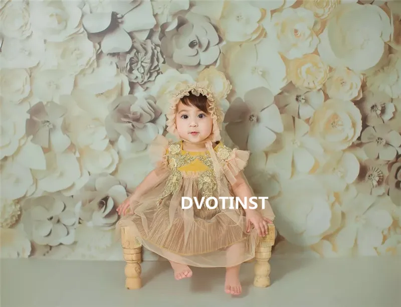 Dvotinst Baby Girls Photography Props Crochet Knitted Lace Dress Outfits Clothes Set Fotografia Accessories Studio Shoots | Детская