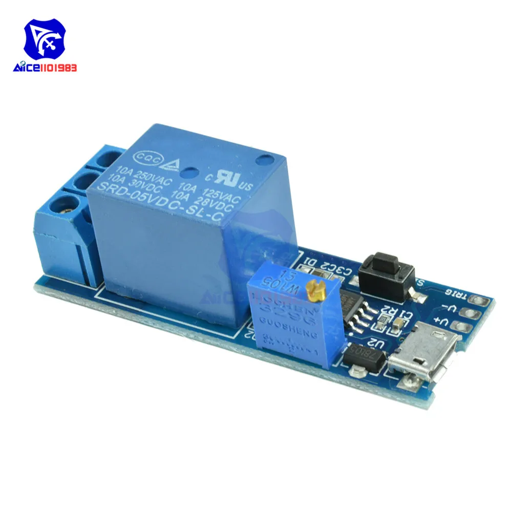 5V -30V 1 Channel Wilde Voltage 0-24s Adjustable Delay Internal/External Trigger Relay Board with Timer Conduction Switch | Электронные