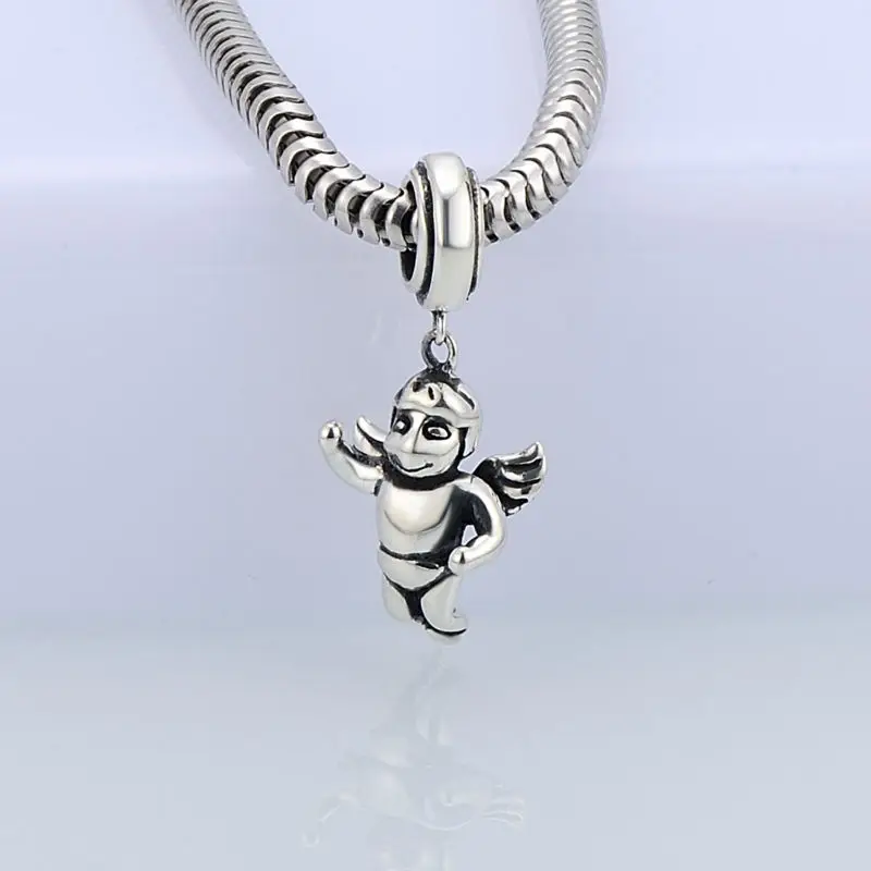 Серебряный Ангел Шарм подходит для браслета браслет женщин 100% Аутентичные