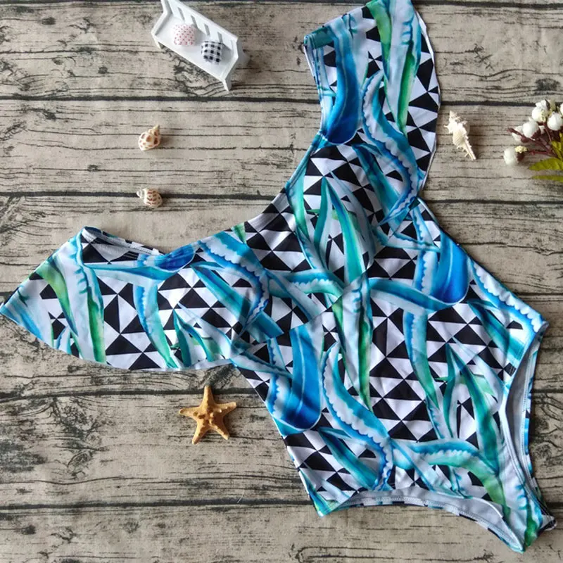 Новый с плеча Одна деталь Плавание костюм Для женщин может пляж женский Винтаж