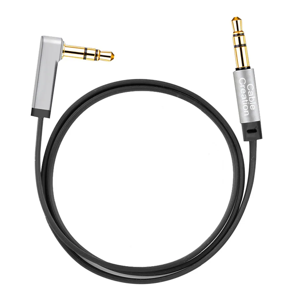 Кабель CableCreation [2-Pack] 3 5 мм вспомогательный под прямым углом 90 градусов совместимый