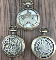 saint seiya fashion clock five pointed star compass dial quartz pocket watch analog pendant necklace chain gifts for boy girl