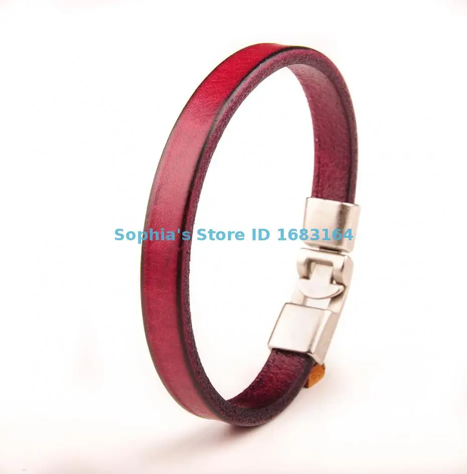 BL09 Фиолетовый Новый мужской тонкий Простой Кожаный Браслет-манжета на запястье