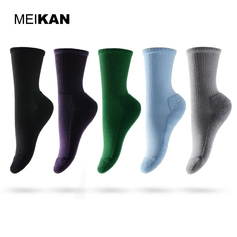 MK1225 Part2 MEIKANG брендовые красочные махровые носки из чесаного хлопка до середины
