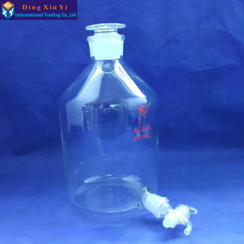 1 шт./лот бутылка аспиратор 5000 мл с заземляющей стеклянной пробкой и запорным
