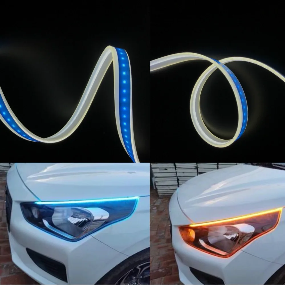 JURUS 2 шт. тонкий DRL светодиодные дневные ходовые огни автомобиль течет