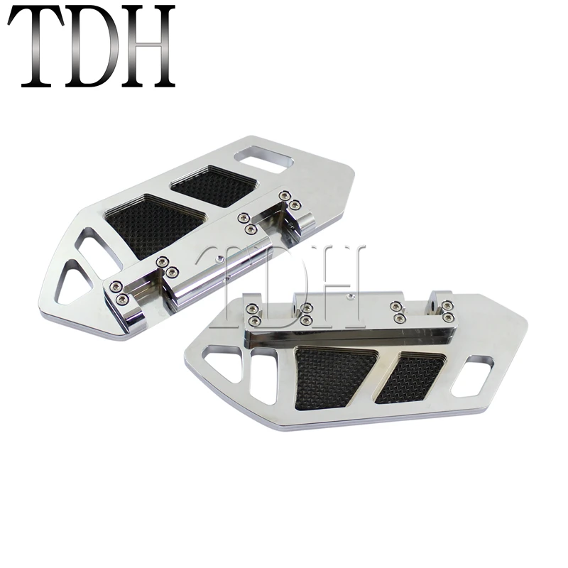 Хром/черный мотоцикл ныряльщик задние пассажирские половицы ноги доски Левая