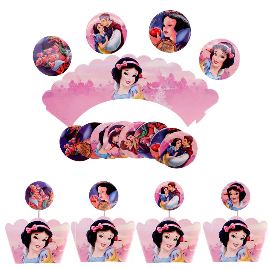 Snow White Белоснежка тема кекс топперы Декор десерт торт Топпер выбор детский душ дети подарки на день рождения свадьбы поставщик - Цвет: Snow White