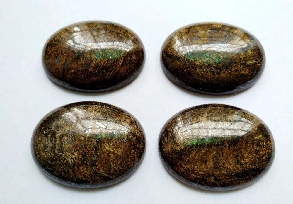 Камень бронзит натуральные бусины кабошон 30x40 мм Овальный драгоценный камень