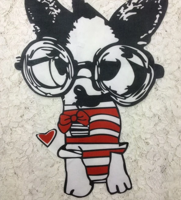 27*23cm Cool Dog Style Heat Transfer Appliques A-level Washable Super Quality Iron On Patches For Clothing T-shirts | Дом и сад