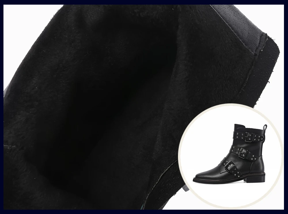 SOPHITINA New Fashion Genuine Leather Square Heel Women Boots Casual Outside Med Heel Shoes Basic Solid Ladies Ankle Boots SO224