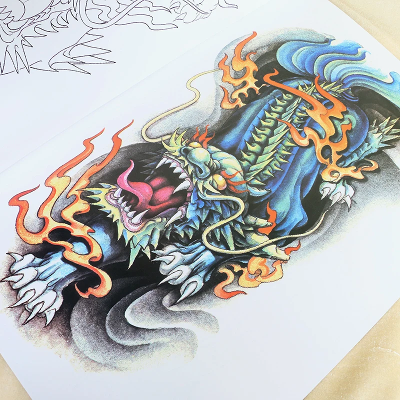 Китайский Традиционный Мифических Татуировки Рукописи Флэш Книга