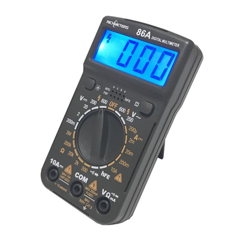 Мини цифровой мультиметр RICHMETERS RM86A HFE AC/DC Амперметр Вольтметр Ом Электрический