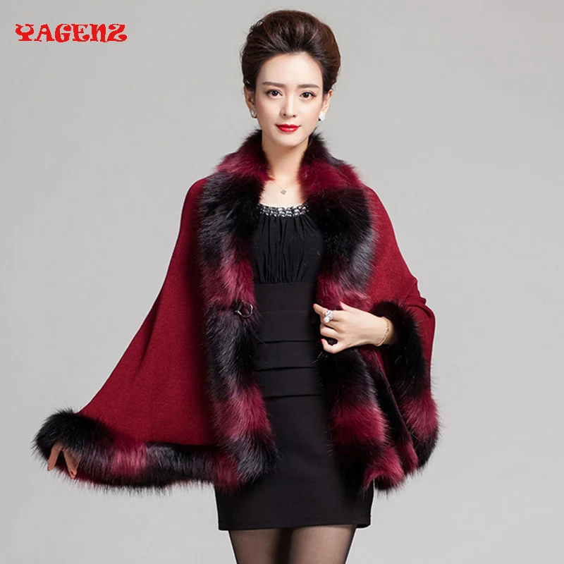 Новинка 2020 модная шерстяная кашемировая накидка из искусственного лисьего меха