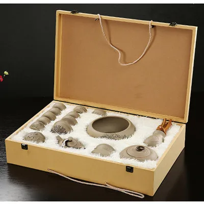 Тайваньский старый каменный глиняный керамический гайвань простой бытовой чайный набор кунг-фу чайный горшок чайная чашка Крышка Чаша Чай Подарочная коробка лучший подарок - Цвет: 19 Style