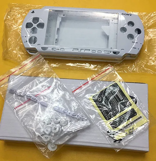 Белый Многоцветные на выбор, полный корпус, чехол, Сменный Чехол для psp 1000, psp 1000, игровая консоль с кнопками, набор отверток - Цвет: Белый