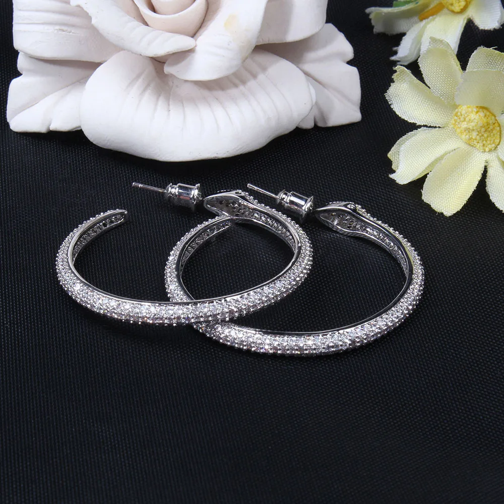 Роскошные серьги гвоздики из стерлингового серебра 925 пробы большие круглые