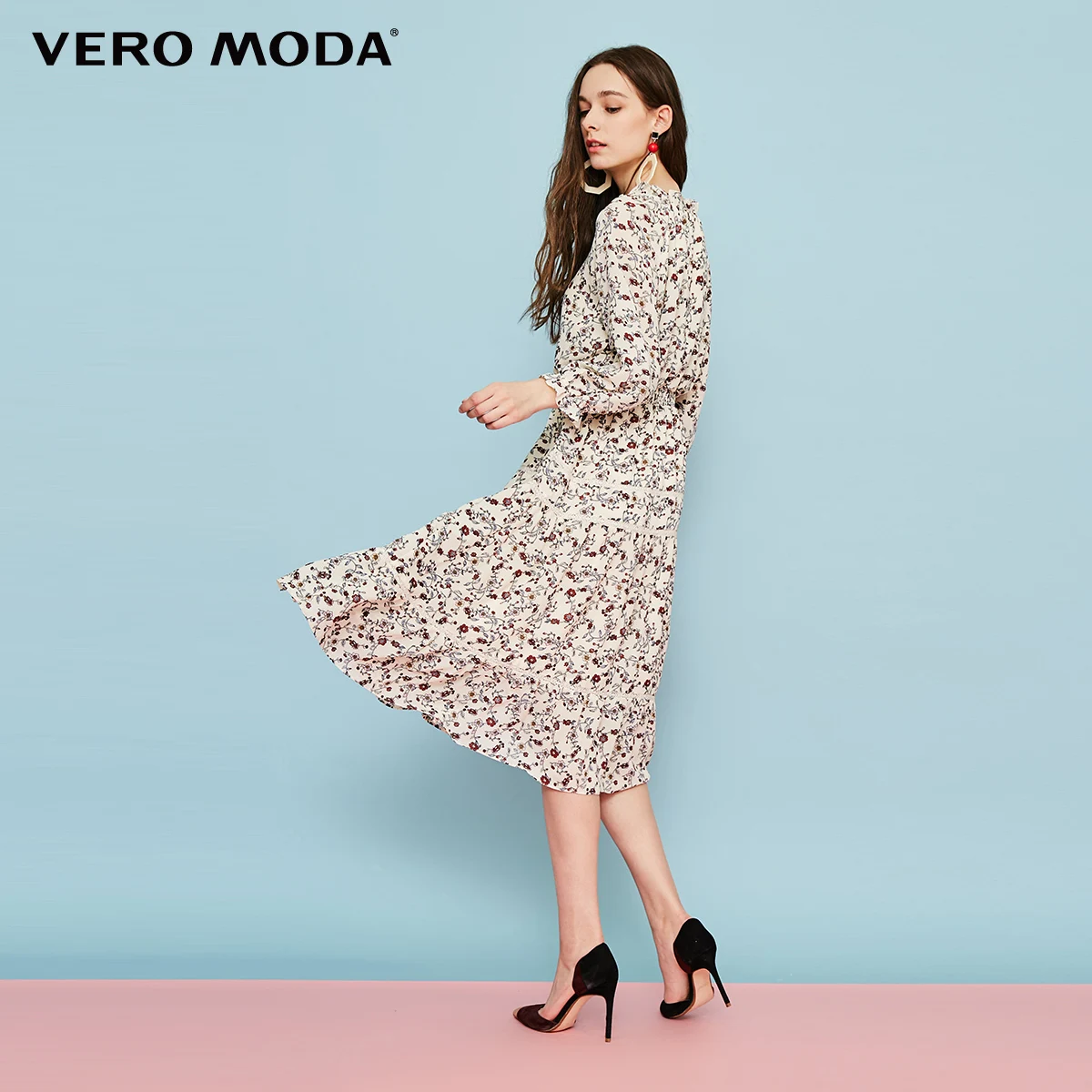 Vero Moda 2019 весеннее летнее платье женские длинные платья милое на шнуровке с
