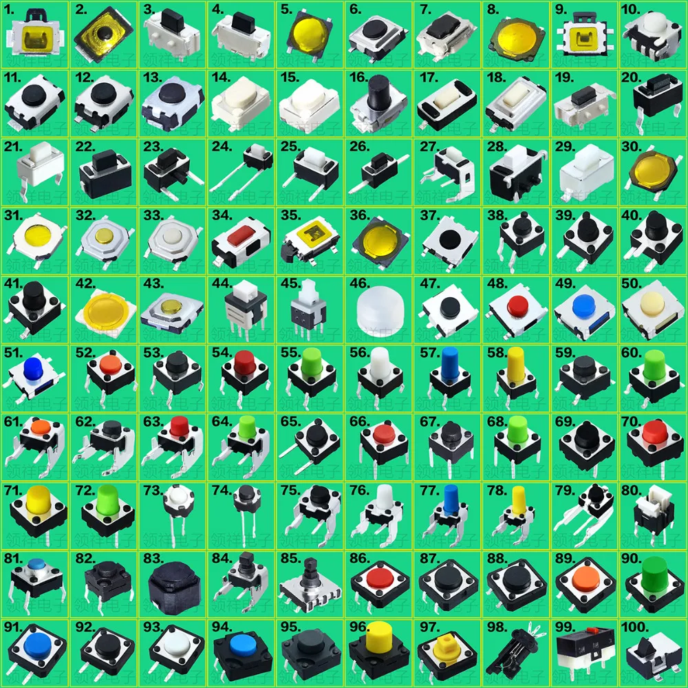 500 различных кнопочных сенсорных микро-переключателей набор дистанционного