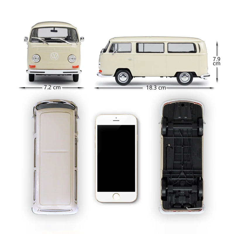 Welly 1:24 Литой Автомобиль VW TYPE 2 T2 BUS MPV VAN Cars металлический сплав автомобиль