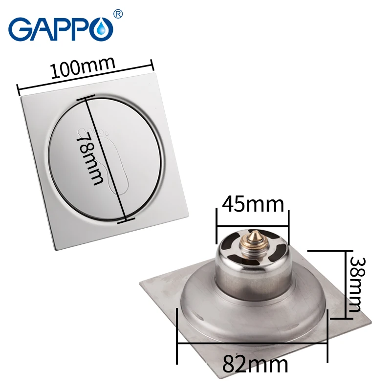 GAPPO квадратные стоки для ванной Душевой сток в полу крышка сливы затычки душевой