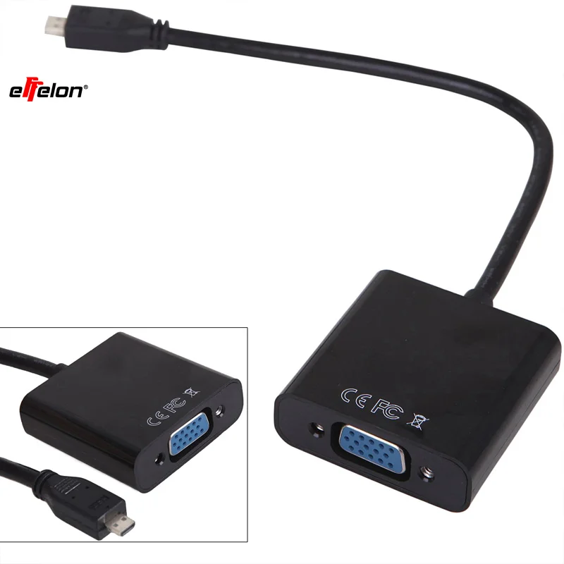 Effelon Micro HDMI Вход VGA Выход PC Мониторы Проектор Кабель-адаптер конвертер для ps3/DVD/ТВ |