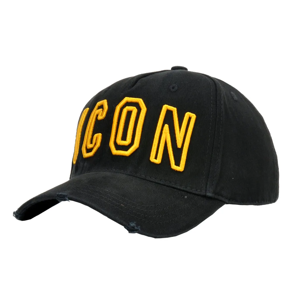 

DSQICOND2 Brand 2019 DSQ black Hats Solid Pattern Hats Letter ICON Casquette Dad Hip Hop Baseball Cap Snapback Cap for Man Woman