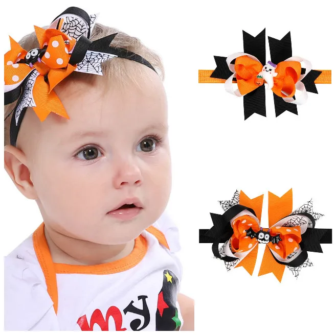 New Hair Accessories Baby Hairband Bowknot Bat/Ghost Girls Headband Infant Headdress Band Halloween Ornament VN 68 | Детская одежда и
