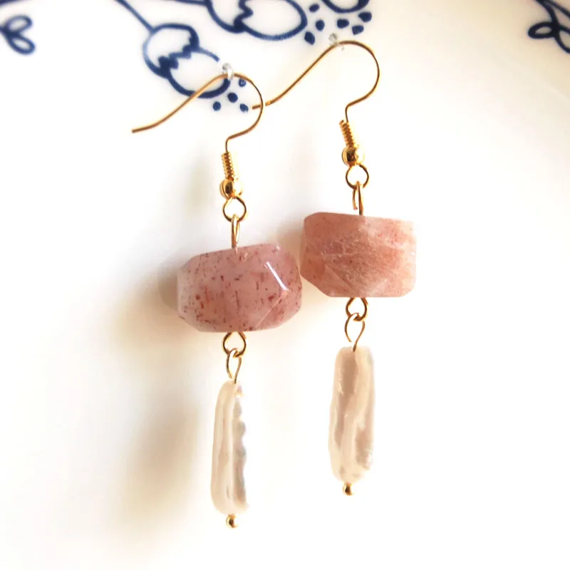 Золотой цвет ювелирные изделия Висячие серьги ручной работы из настоящего