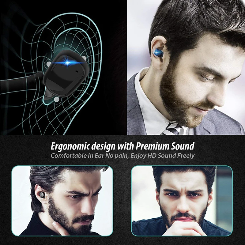 Беспроводные наушники встроенный сенсорный микрофон Bluetooth вкладыши стерео без